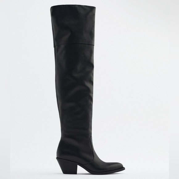 ZARA LEATHER COWBOY BOOTS - Picture 5 of 9